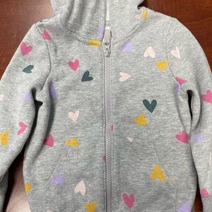 Cat & Jack Gray Hoodie with Heart Pattern